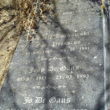 BORKOWSKI Suzette nee PRINSLOO 1967-1991 :: de GANS Joop 1913-1993 :: de GANS Jo 1915-2009