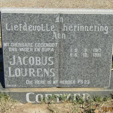 COETZER Jacobus Lourens 1917-1991