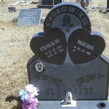 CLAASSENS Frikkie 1955-2001 &amp; Miems 1961-