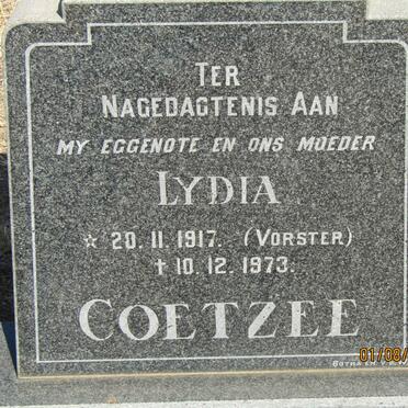 COETZEE Lydia nee VORSTER 1917-1973