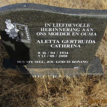 DIEDERICKS Aletta Gertruida Cathrina 1934-2008