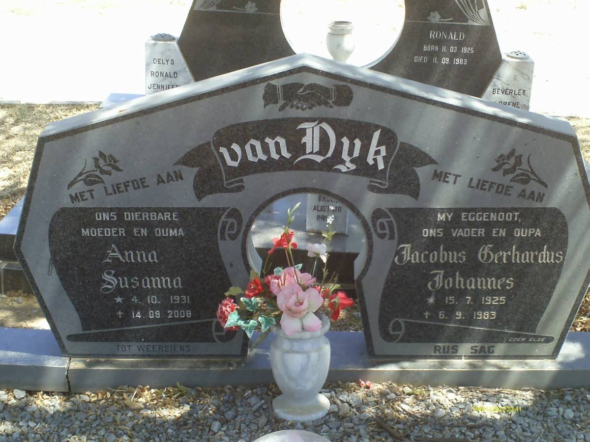 DYK Jacobus Gerhardus Johannes, van 1925-1983 &amp; Anna Susanna 1931-2008