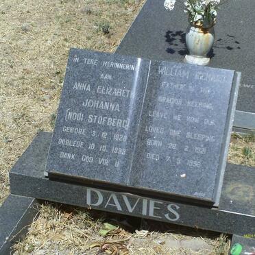 DAVIES Anna Elizabeth Johanna nee STOFBERG 1928-1999