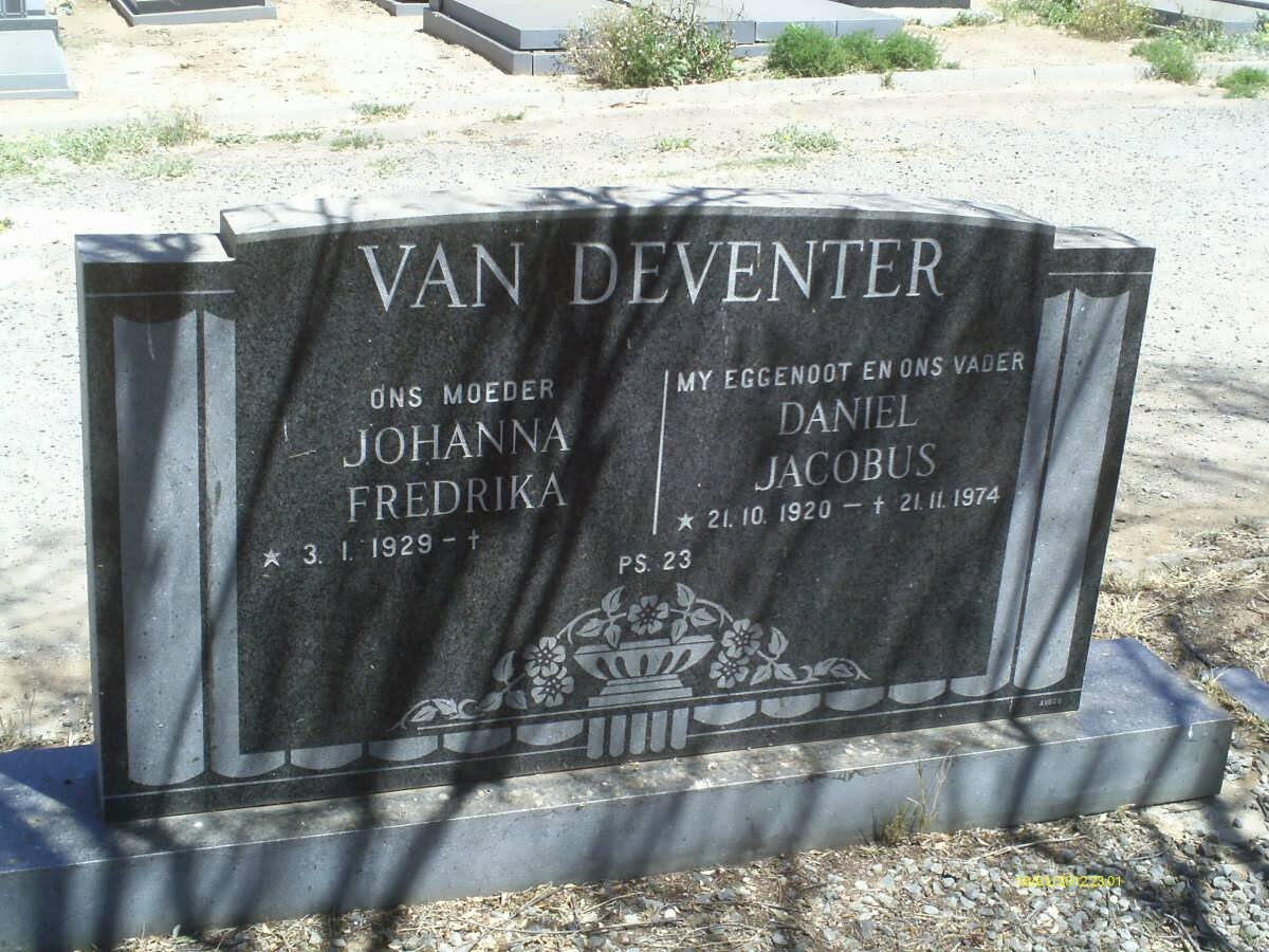 DEVENTER Daniel Jacobus, van 1920-1974 &amp; Johanna Fredrika 1929-