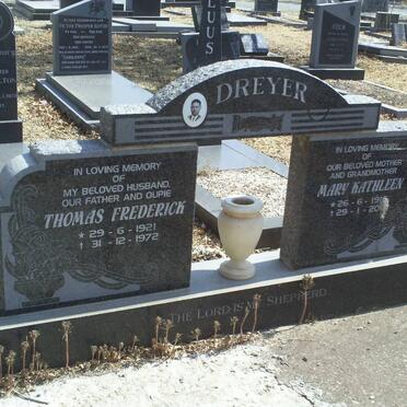 DREYER Thomas Frederick 1921-1972 &amp; Mary Kathleen 1916-200?