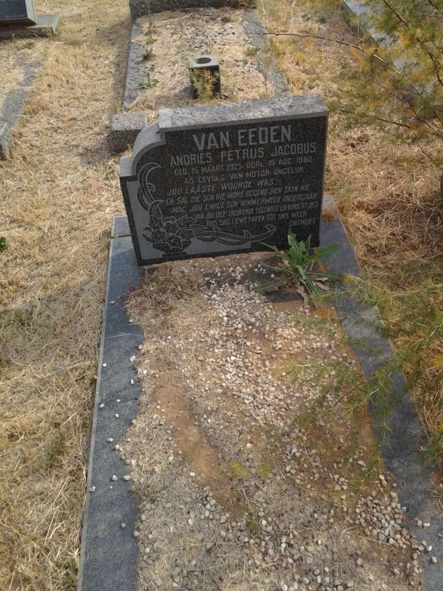 EEDEN Andries Petrus Jacobus, van 1925-1960