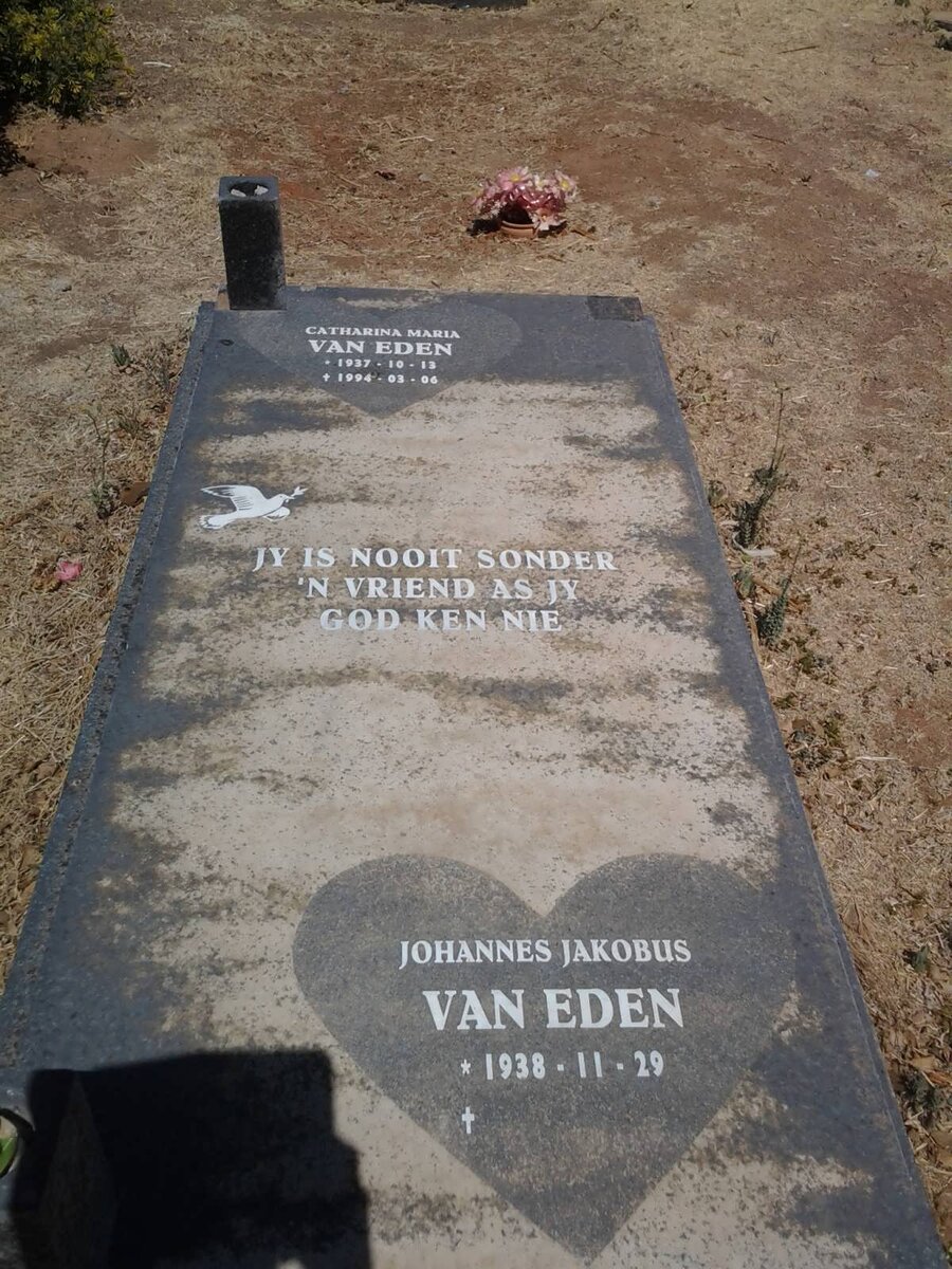 EDEN Johannes Jakobus, van 1938- &amp; Catharina Maria 1937-1994