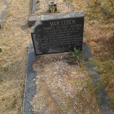 EEDEN Andries Petrus Jacobus, van 1925-1960