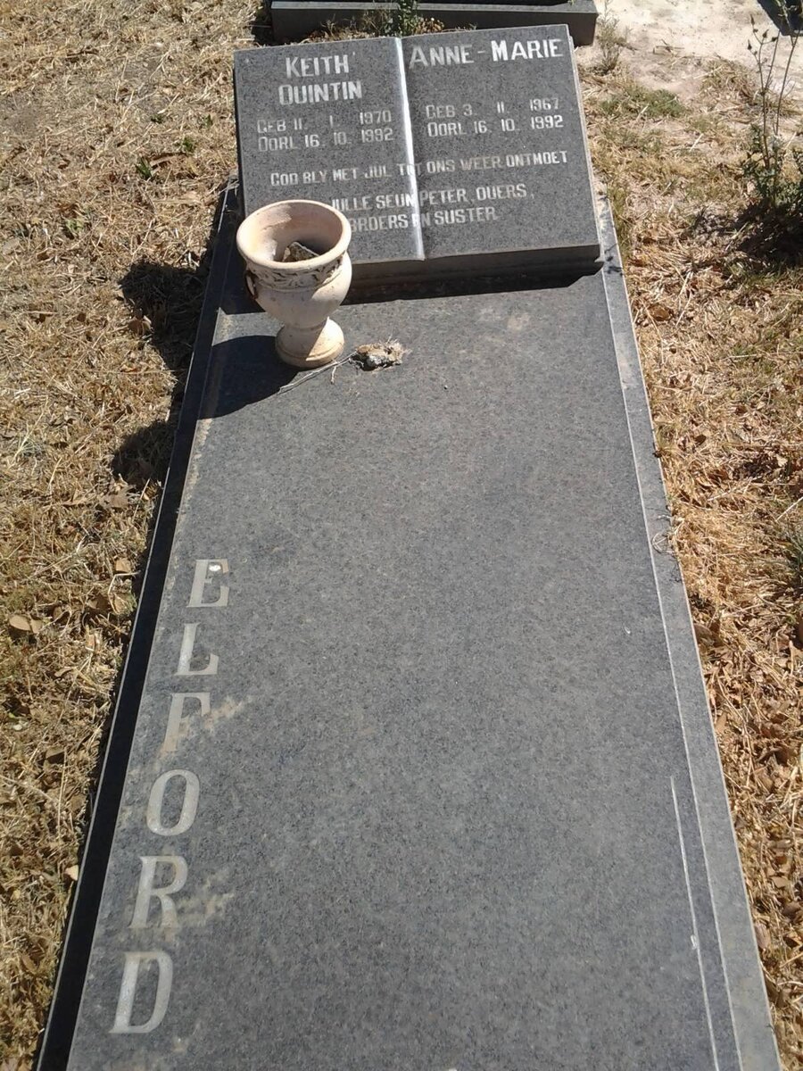 ELFORD Keith Quintin 1970-1992 &amp; Anne-Marie 1967-1992