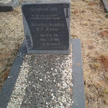 FOURIE Johannes Jacobus C.T. 1891-1956