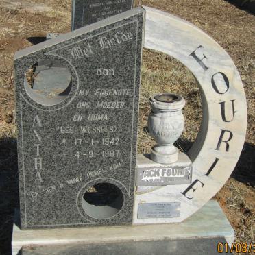 FOURIE Jacobus Hendrik 1938-2005 &amp; Antha WESSELS 1942-1987 _1