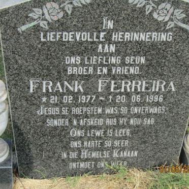 FERREIRA Frank 1977-1996
