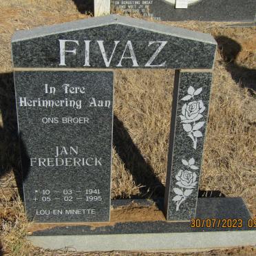 FIVAZ Jan Frederick 1941-1995