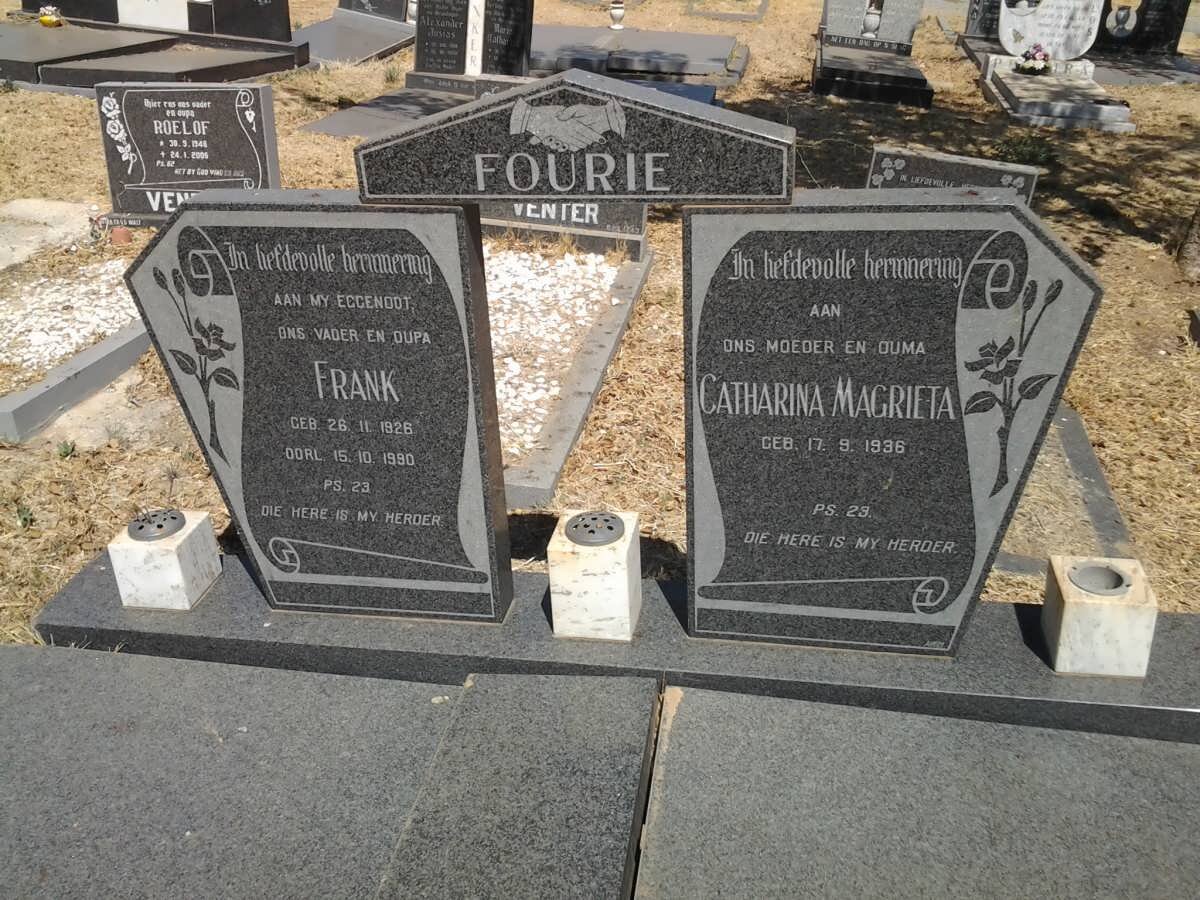 FOURIE Frank 1926-1990 &amp; Catharina Magrieta 1936-