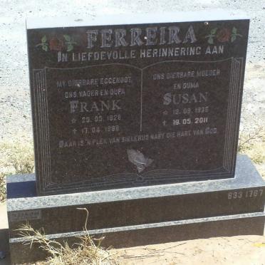 FERREIRA Frank 1928-1998 &amp; Susan 1929-2011