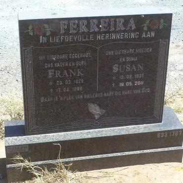 FERREIRA Frank 1928-1998 &amp; Susan 1929-2011