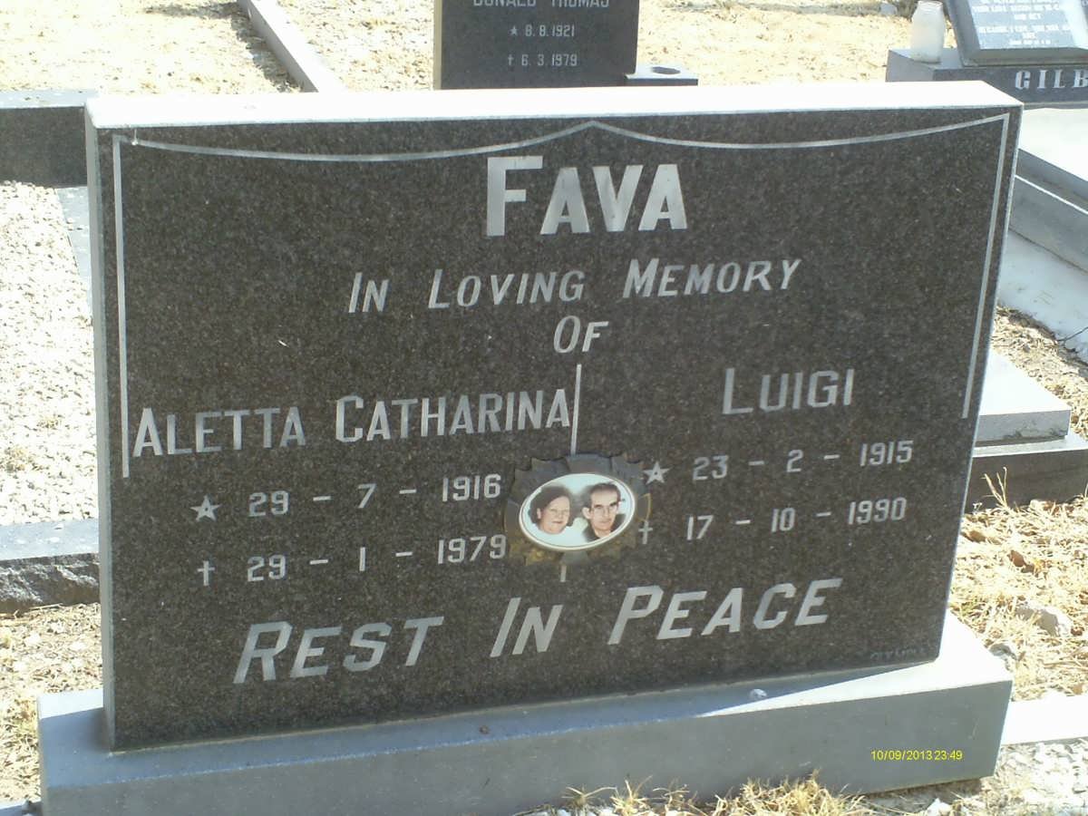 FAVA Luigi 1915-1990 &amp; Aletta Catharina 1916-1979