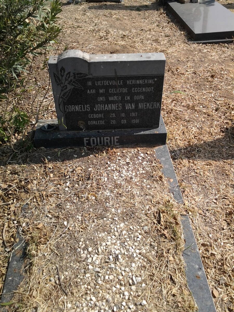 FOURIE Cornelius Johannes Van Niekerk 1917-1981