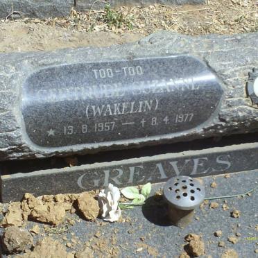 GREAVES Gertrude Suzanne nee WAKELIN 1957-1977