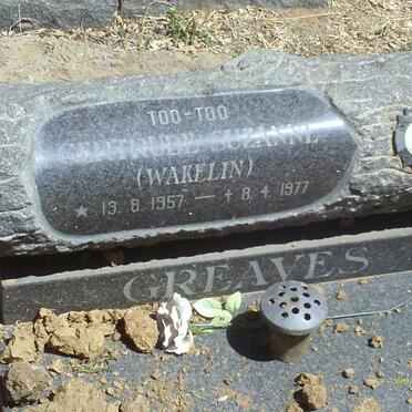 GREAVES Gertrude Suzanne nee WAKELIN 1957-1977