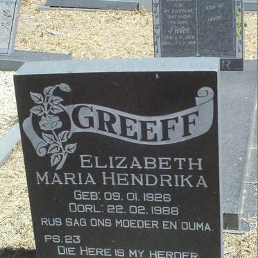 GREEFF Elizabeth Maria Hendrika 1926-1988
