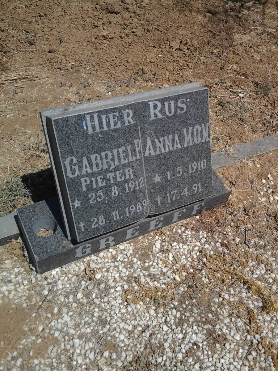 GREEFF Gabriel Pieter 1912-1989 &amp; Anna M.O.M. 1910-1991