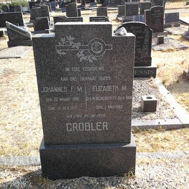 GROBLER F.M. 1880-1937 &amp; Elizabeth M. REDELINGHUYS 1888-1963