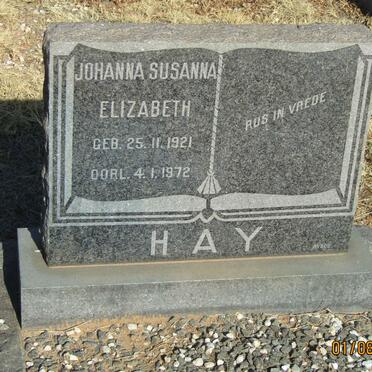 HAY Johanna Susanna Elizabeth 1921-1972