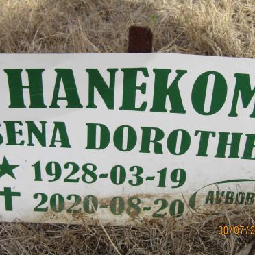 HANEKOM Sena Dorothea 1928-2020