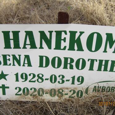 HANEKOM Sena Dorothea 1928-2020