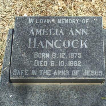 HANCOCK Amelia Ann 1975-1982
