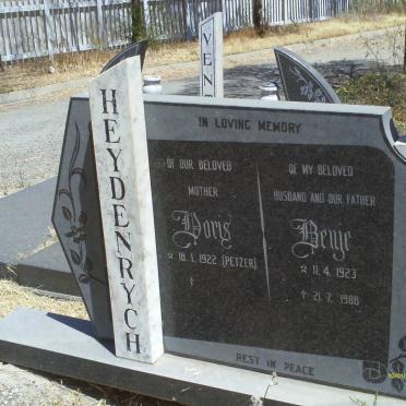 HEYDENRYCH Benje 1923-1988 &amp; Doris PETZER 1922-