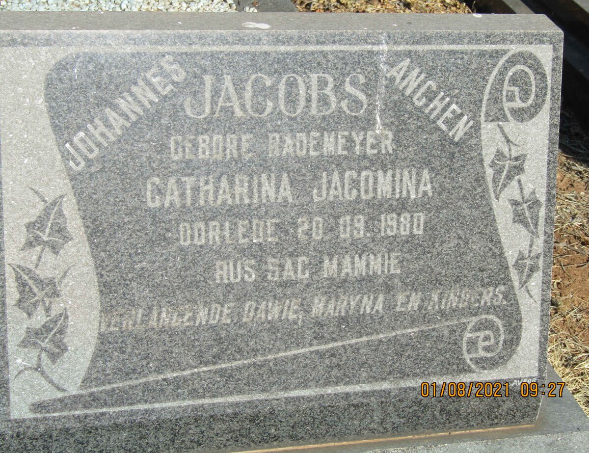 JACOBS Catharina Jacomina nee RADEMEYER -1980