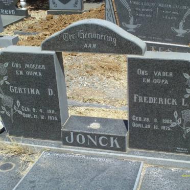 JONCK Frederick L. 1908-1975 &amp; Gertina D. 1911-1975