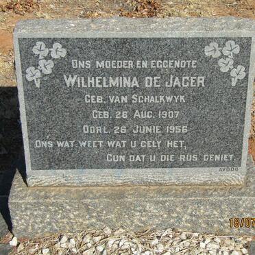 JAGER Wilhelmina, de VAN SCHALKWYK 1907-1956
