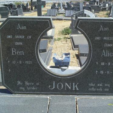 JONK Ben 1921- &amp; Alice 1932-2000