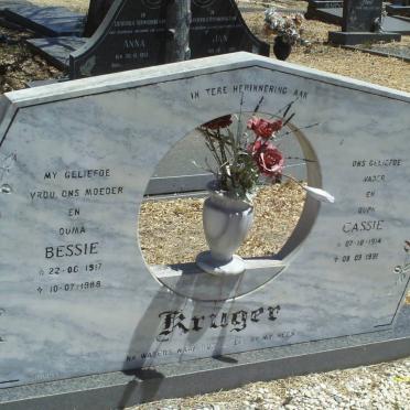 KRUGER Cassie 1914-1991 &amp; Bessie 1917-1988