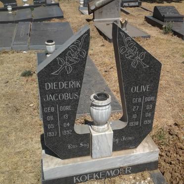 KOEKEMOER Diederick Jacobus 1937-1992 &amp; Olive 1938-1991