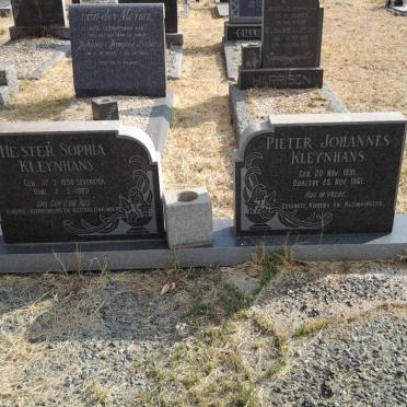 KLEYNHANS Pieter Johannes 1891-1961 &amp; Hester Sophia SEVENSTER 1898-1983