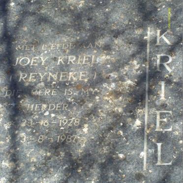KRIEL Joey nee REYNEKE 1928-1987