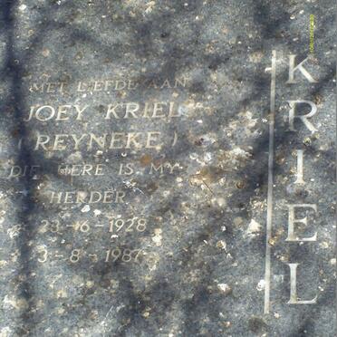 KRIEL Joey nee REYNEKE 1928-1987
