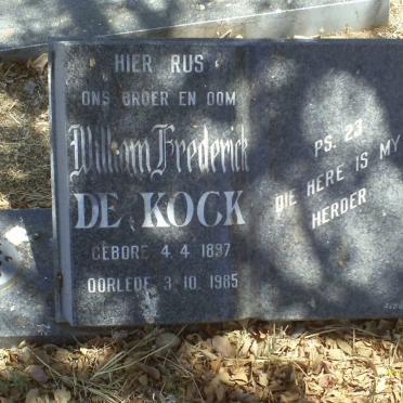 KOCK Willem Frederick, de 1897-1985