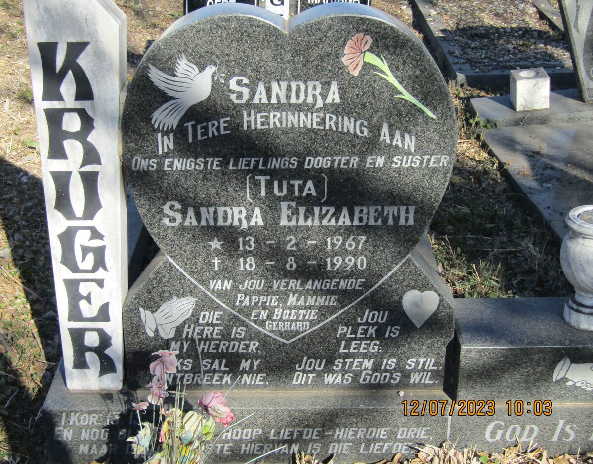 KRUGER Sandra Elizabeth 1967-1990