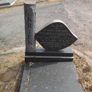 KRIEK Susanna Christina nee DEYSEL 1947-1983