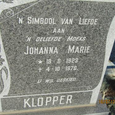 KLOPPER Johanna Marie 1923-1970
