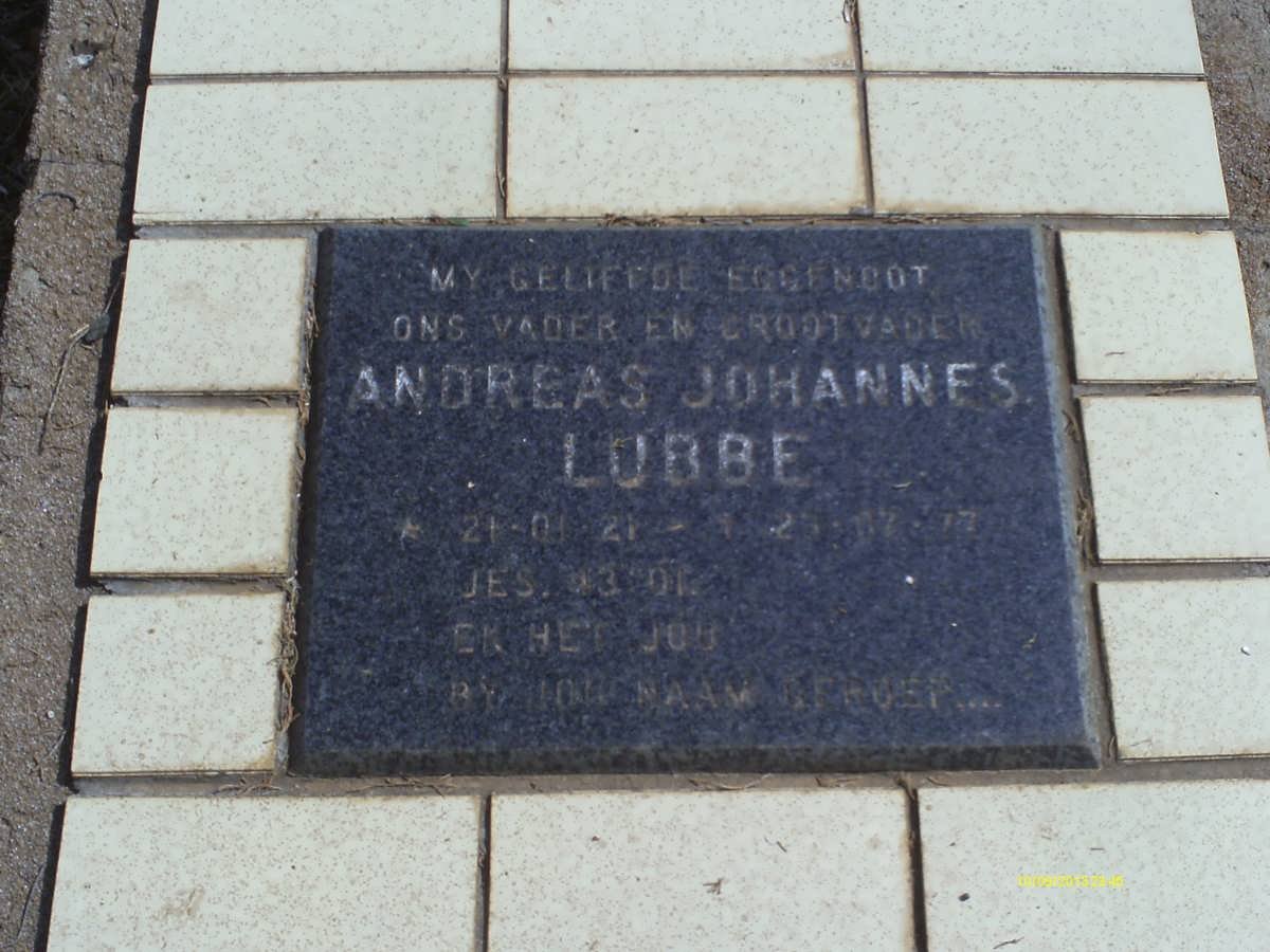 LUBBE Andreas Johannes 1921-?