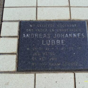 LUBBE Andreas Johannes 1921-?