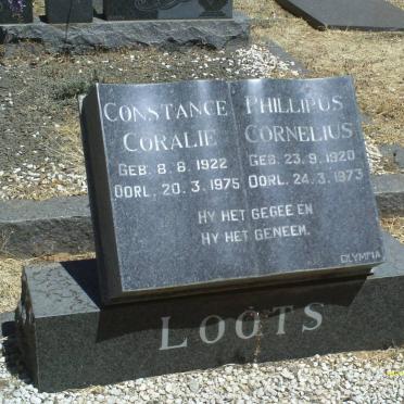 LOOTS Phillipus Cornelius 1920-1973 &amp; Constance Coralie 1922-1975