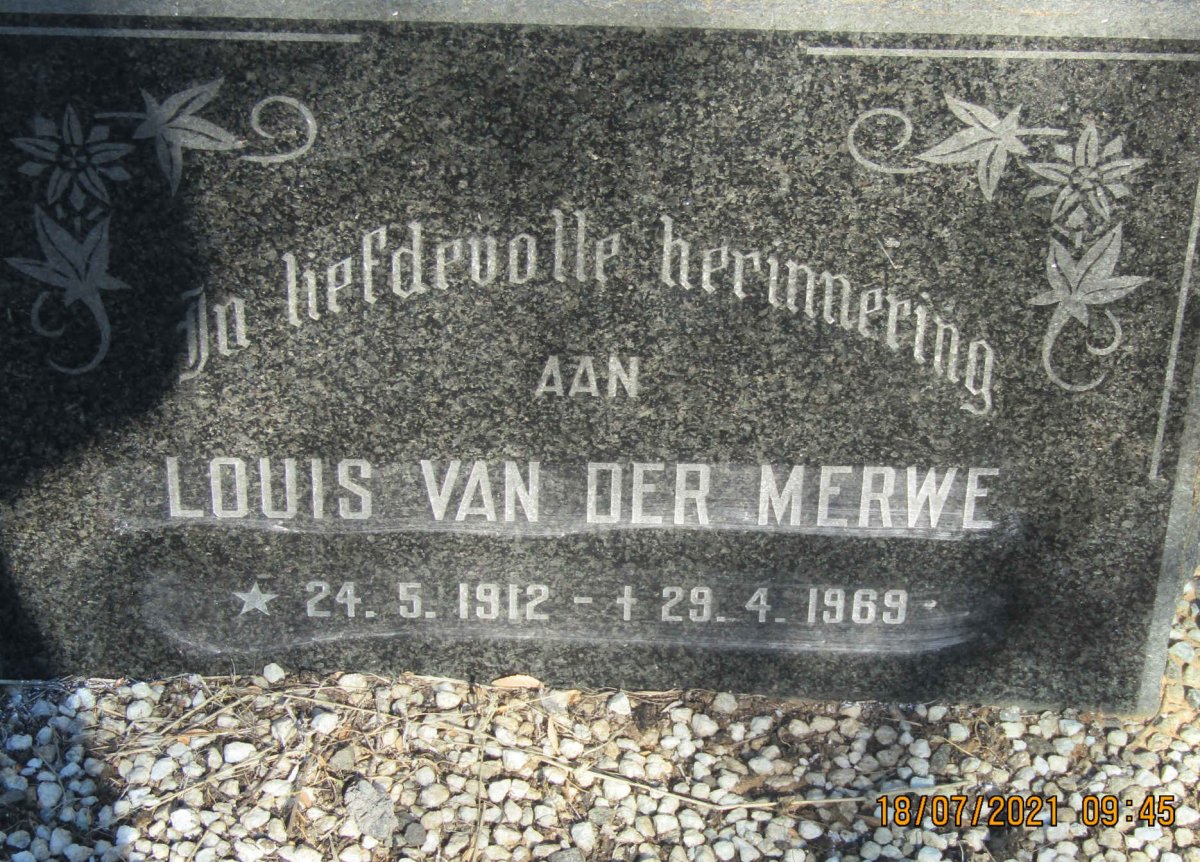 MERWE Louis, van der 1912-1969