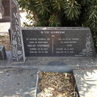 MARAIS Paulus Stephanus 1923-1981 &amp; Issie 1929-1996